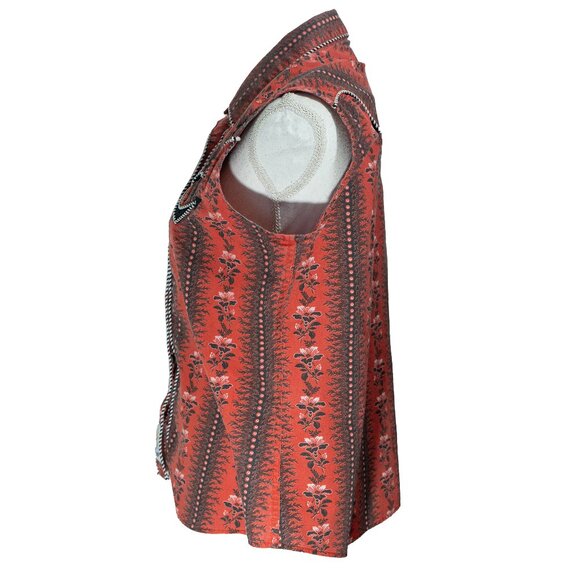 Panhandle Slim Western Shirt Cowgirl Pearl Button Red Black Goth Handkerchief - Picture 5 of 12